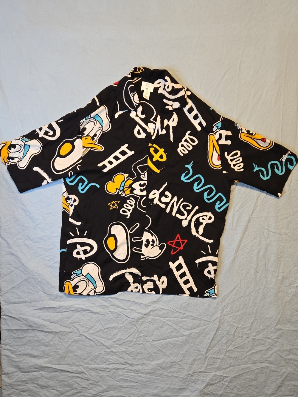 Disney H&M 100 Year AOP Button Down Oversized Resort Shirt